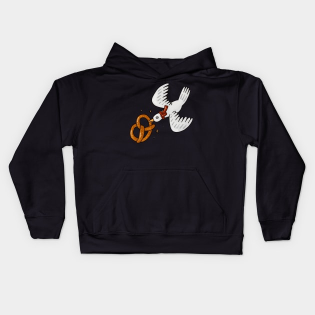 Pretzel Bird Kids Hoodie by Tania Tania